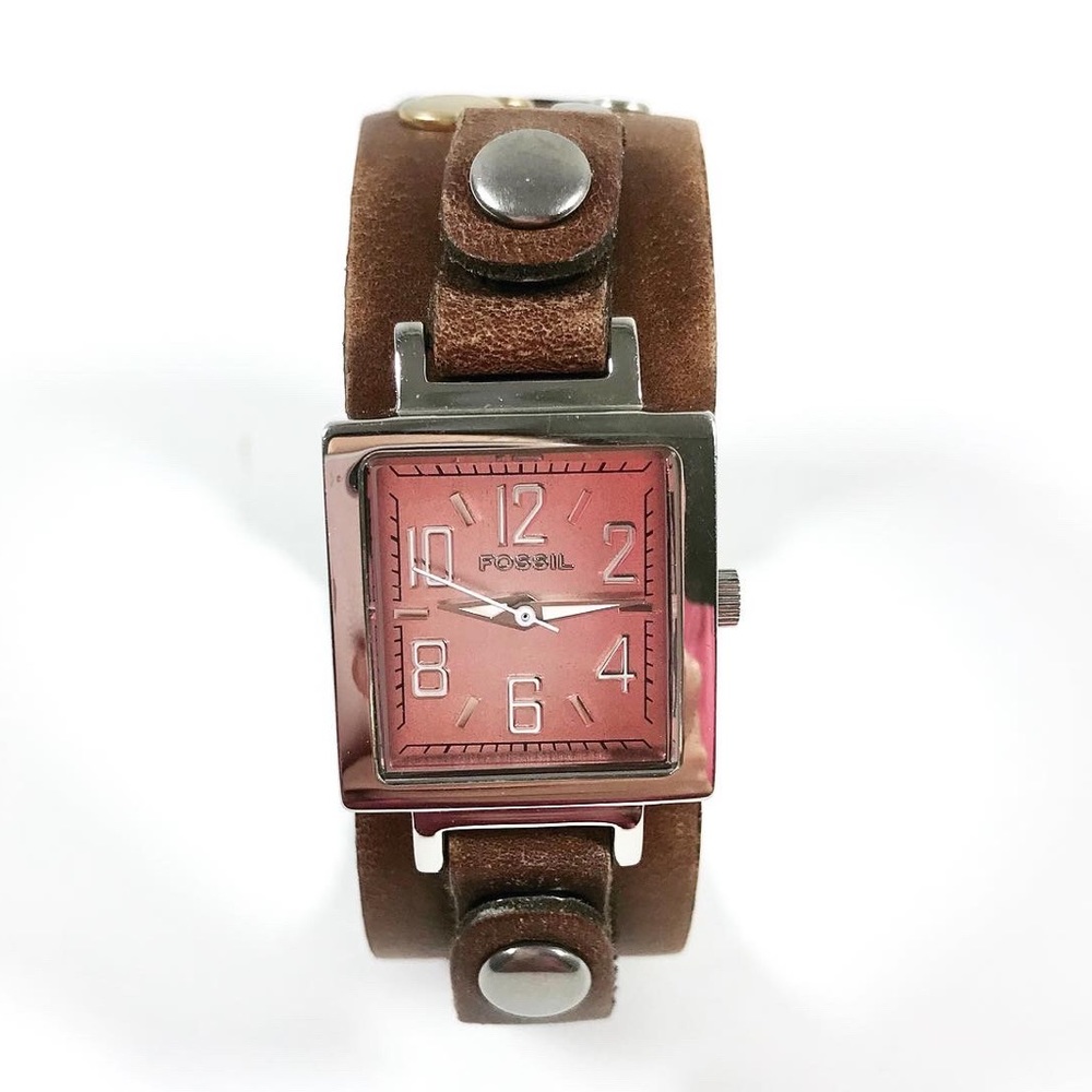 Vintage Fossil Baw Pink Leather Watch New Battery